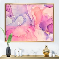 Pink and Purple Abstract Marble Texture I  Canvas Wall Art Print