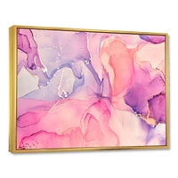 Pink and Purple Abstract Marble Texture I  Canvas Wall Art Print