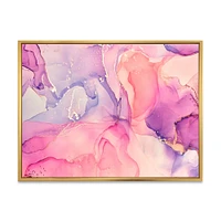 Pink and Purple Abstract Marble Texture I  Canvas Wall Art Print