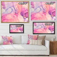 Pink and Purple Abstract Marble Texture I  Canvas Wall Art Print