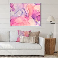 Pink and Purple Abstract Marble Texture I  Canvas Wall Art Print