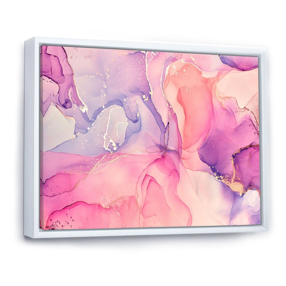 Pink and Purple Abstract Marble Texture I  Canvas Wall Art Print