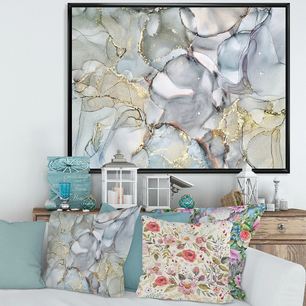 Grey Tender and Dreamy Wallpaper VII  Canvas Wall Art Print