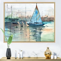 Toile imprimée « A Sailboat Marina with Some Yachts