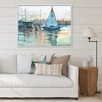 Toile imprimée « A Sailboat Marina with Some Yachts