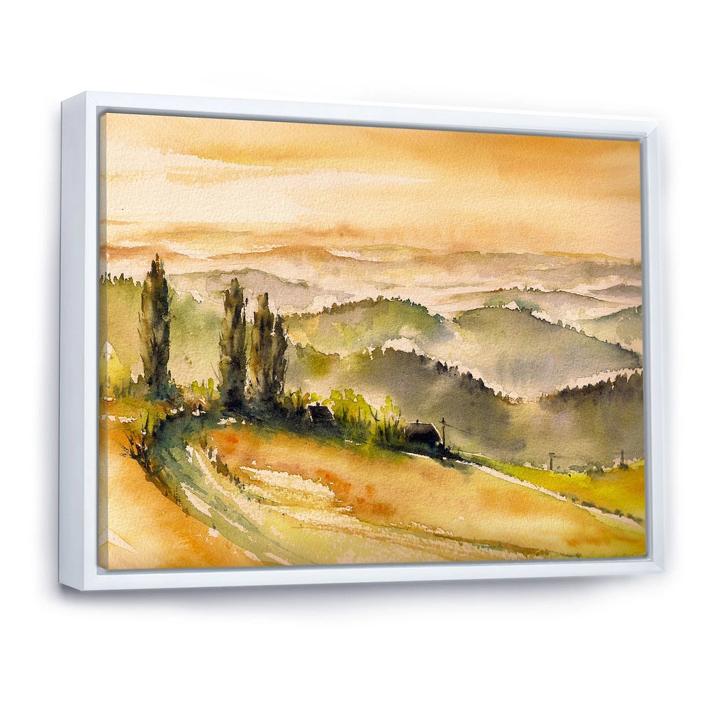 Landscape with Vineyards  Canvas Wall Art Print