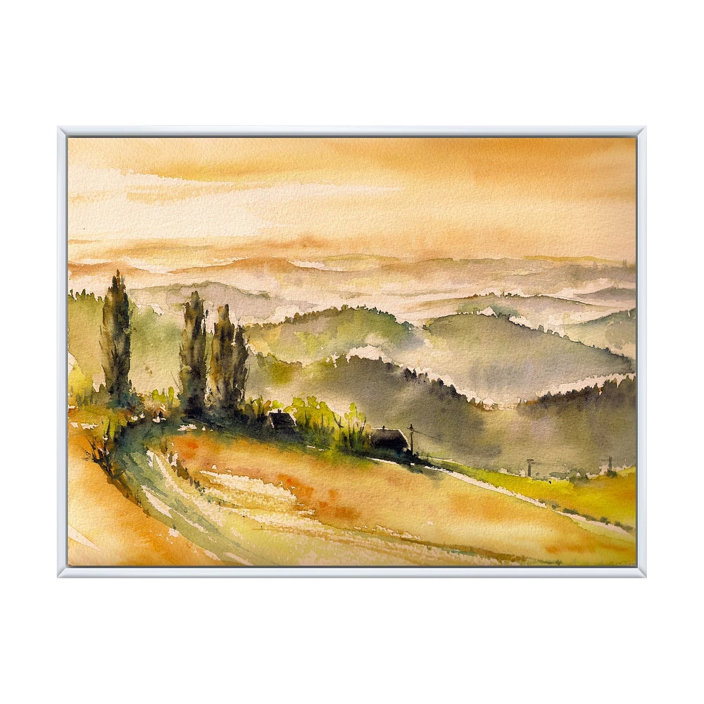 Landscape with Vineyards  Canvas Wall Art Print