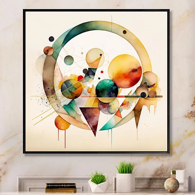 Multi-Color Watercolor Geometric Art IV Wall