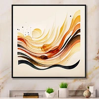 Burnt Orange Waves Abstract IV Wall Art