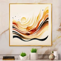 Burnt Orange Waves Abstract IV Wall Art