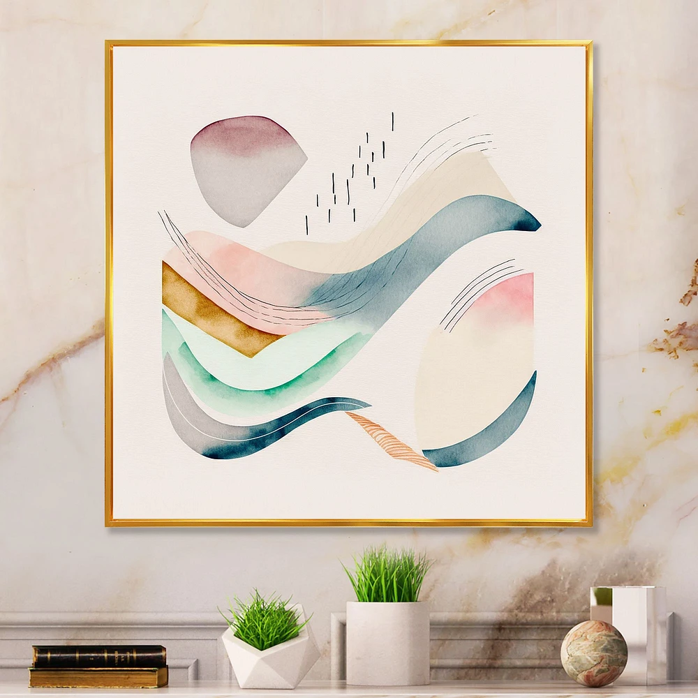 Multi-Color Pastel Waves Wall Art