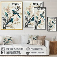 Multicolor Birds On Plum Blossoms Tree IX Wall Art