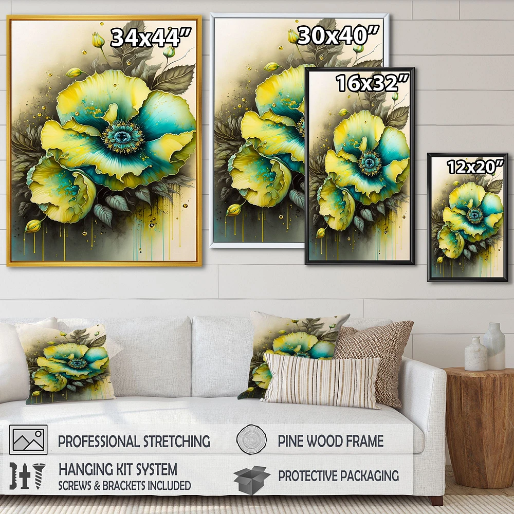 Vibrant Yellow Floral Design Wall Art