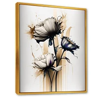 White Gerbera Flower On Golden Beige Paint Wall Art