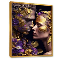 Loving Couple Floral Design I Wall Art