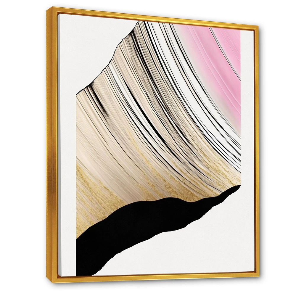 Minimalism Pink And Gold Cubic Fusion I Wall Art