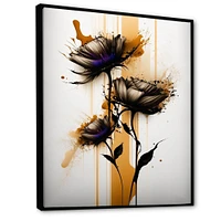 Orange Daisy Flower On Abstract Fusion Wall Art