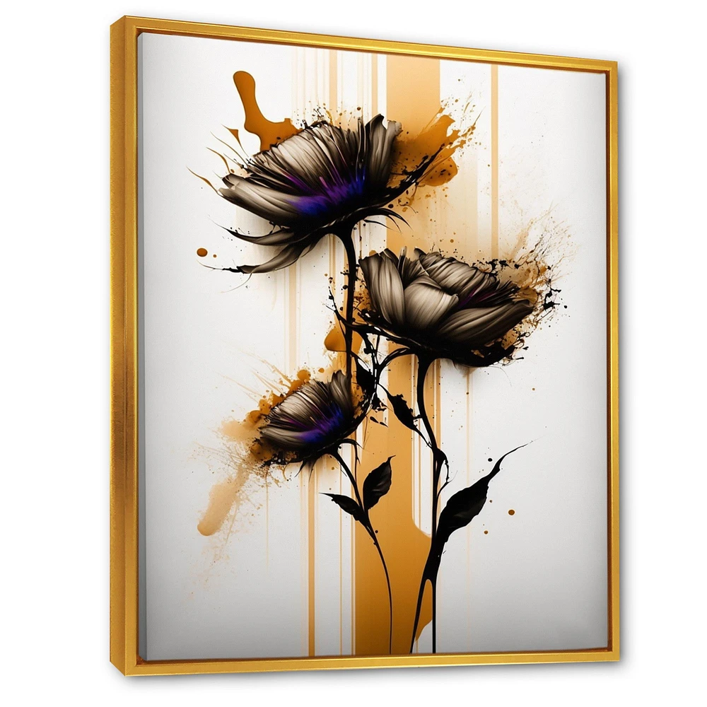 Orange Daisy Flower On Abstract Fusion Wall Art