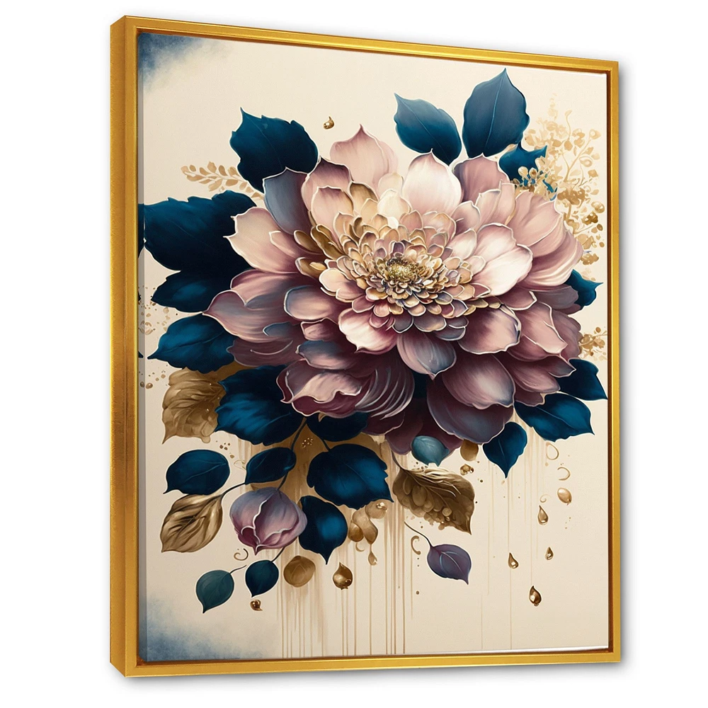 Deep Pink Dahlia Floral Design I Wall Art