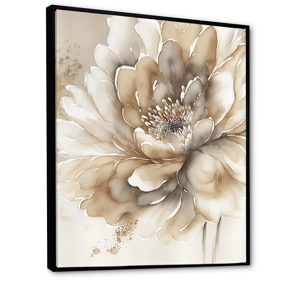 Single Beige Flower IV Wall Art