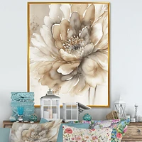 Single Beige Flower IV Wall Art