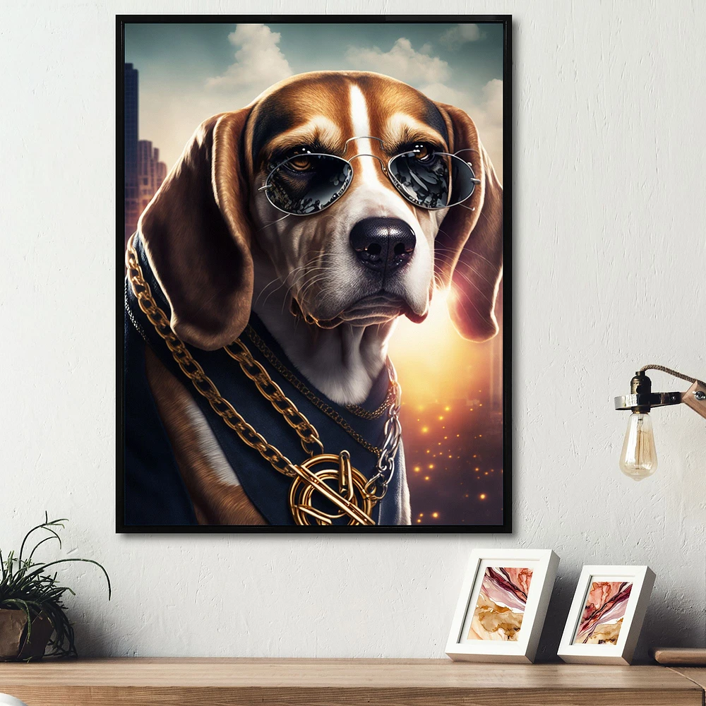 Beagle Gangster NYC Wall Art