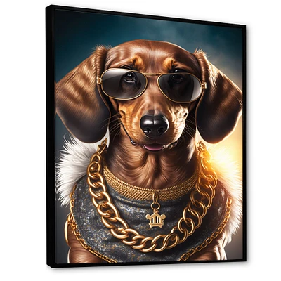 Dachshund Gangster NYC V Wall Art