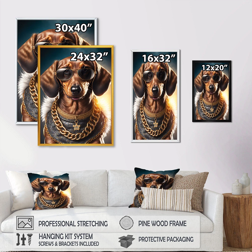 Dachshund Gangster NYC V Wall Art