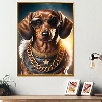 Dachshund Gangster NYC V Wall Art