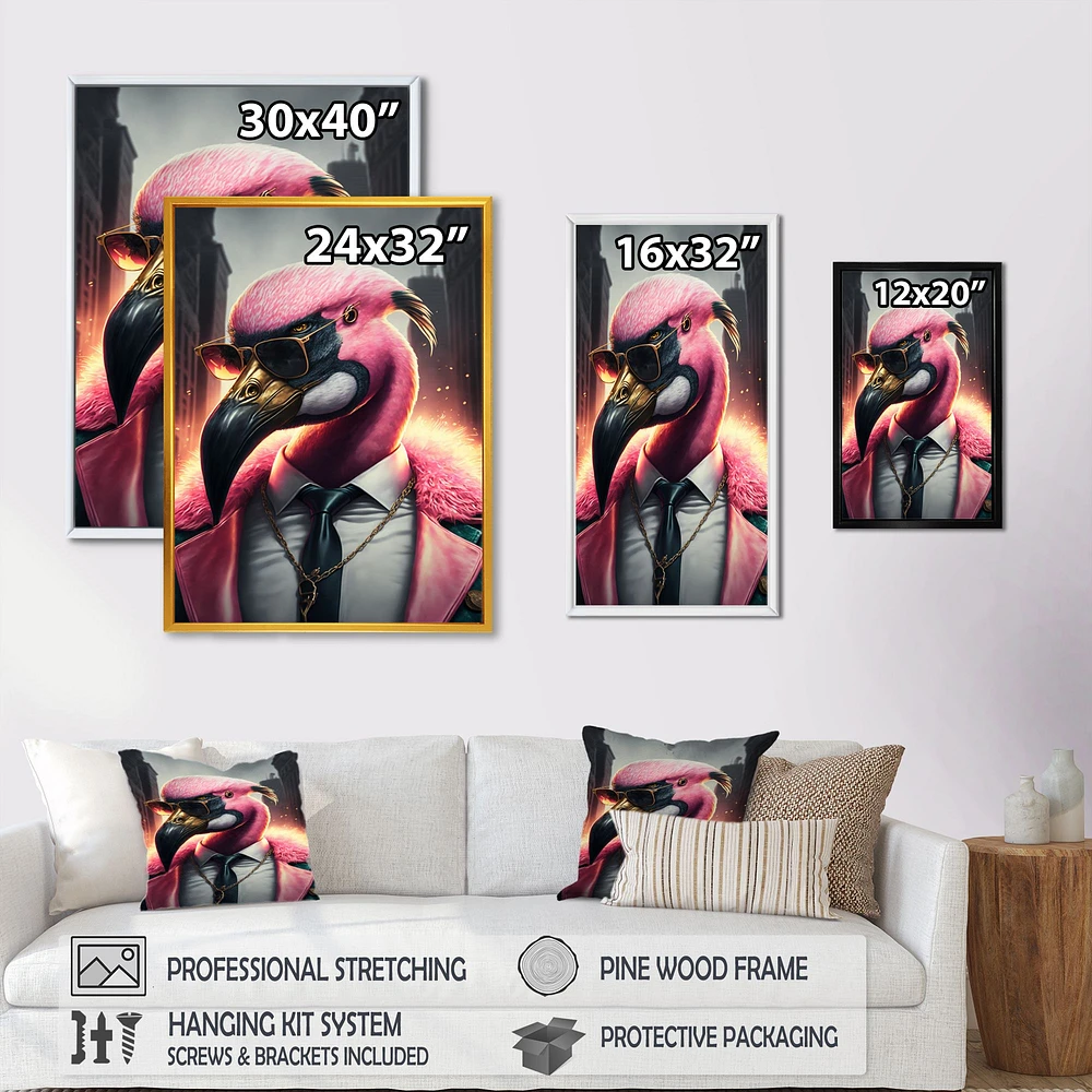 Flamingo Gangster NYC Wall Art