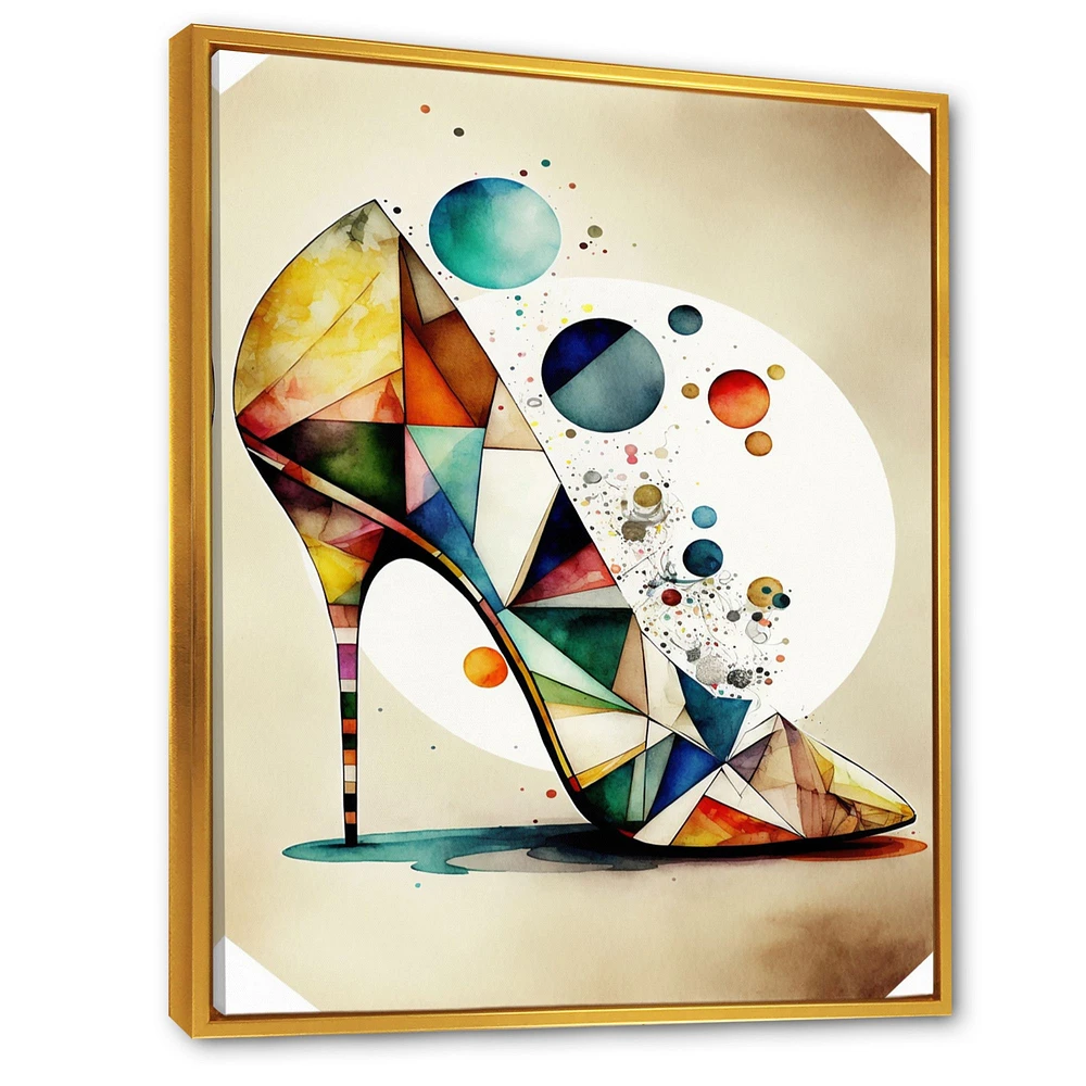 Retro Art Deco High Heel Shoe X Wall