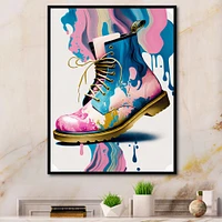 Pink And Art Deco Army Shoes Wall