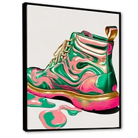 Pink And Green Art Deco Army Shoes Wall