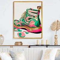 Pink And Green Art Deco Army Shoes Wall