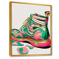 Pink And Green Art Deco Army Shoes Wall