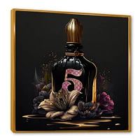 Chic Perfume Bottle With Pink Roses I Wall Art