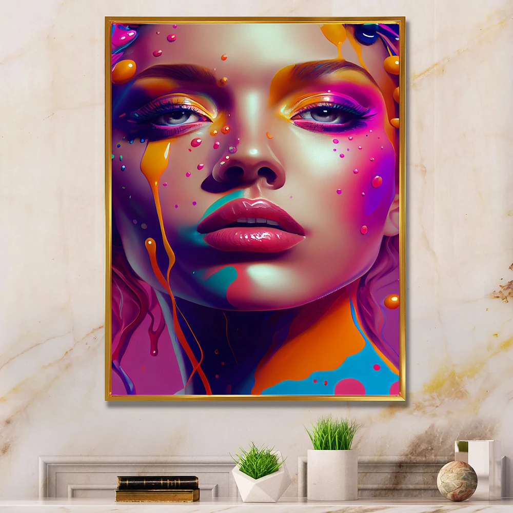 Liquid Ink Woman Portrait I Wall Art