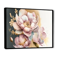 Pink And Gold Orchid Flower Wall Art