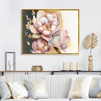 Pink And Gold Orchid Flower Wall Art