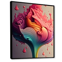 Multicolor Liquid Ink Tulip Flowers I Wall Art