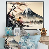 Japanese Landscape Watercolor Wall Art