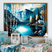 Cabin By A Lake Fall Wall Art