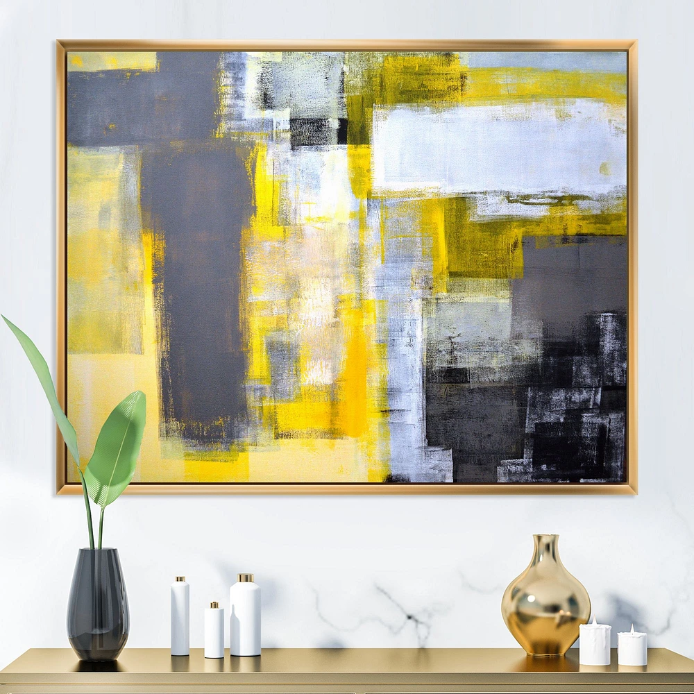 Grey and Yellow Blur Canvas Art Print