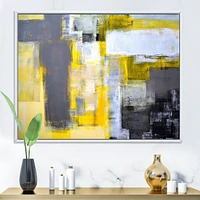 Grey and Yellow Blur Canvas Art Print