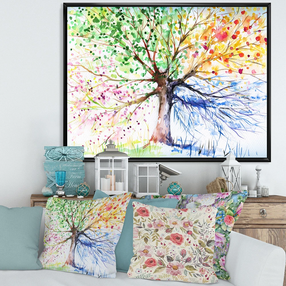 Four Seasons Tree  Canvas Art Print