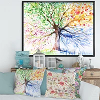Four Seasons Tree  Canvas Art Print