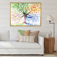 Four Seasons Tree  Canvas Art Print