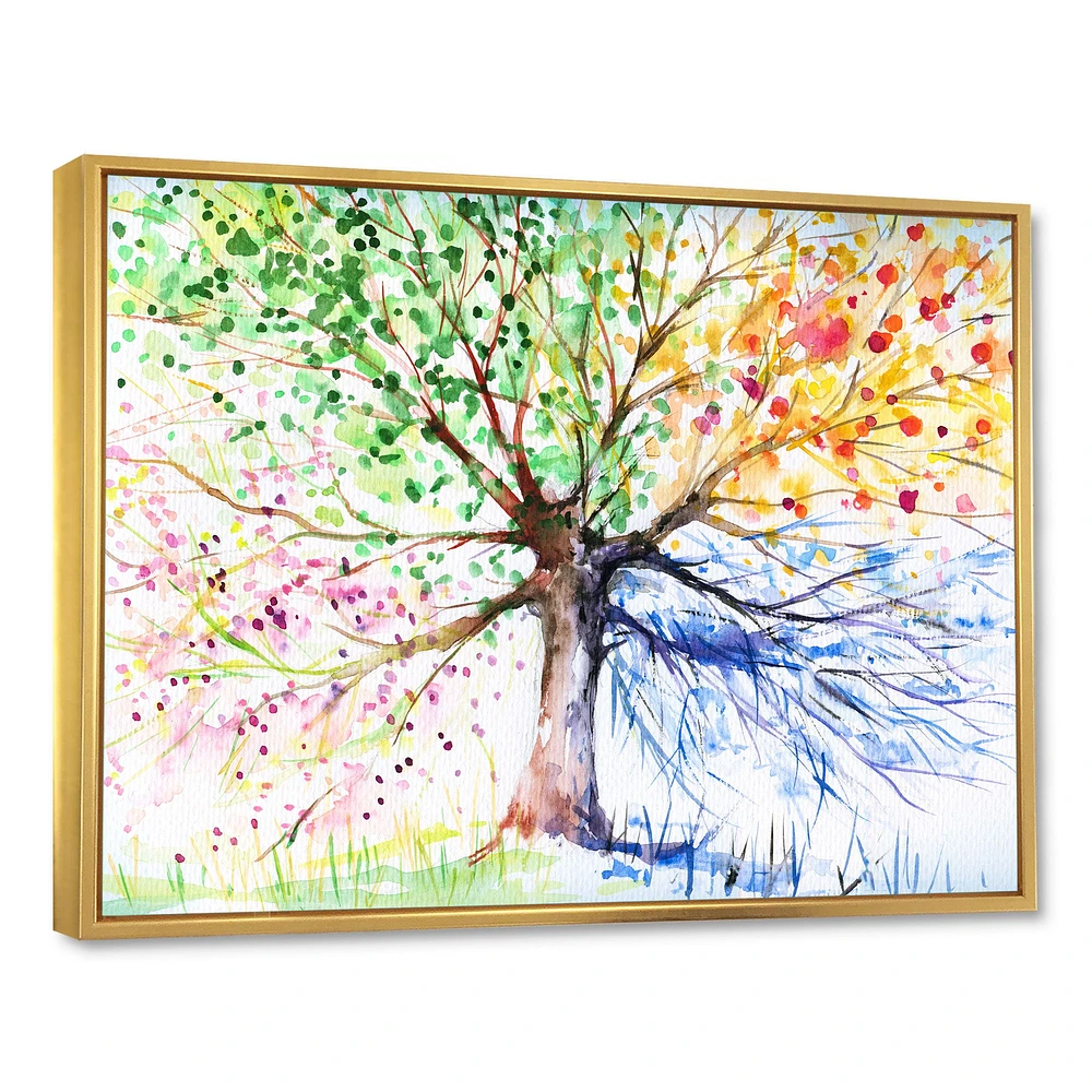 Four Seasons Tree  Canvas Art Print