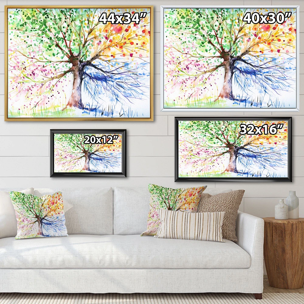 Four Seasons Tree  Canvas Art Print