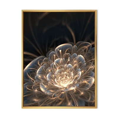 Fractal Flower with Golden Rays  Canvas Art Print